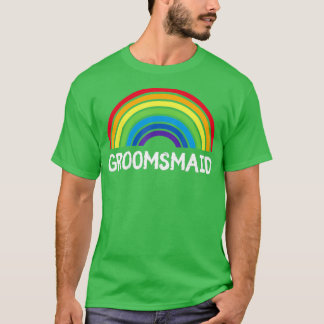 Frau Groomsmaid Hochzeit Zeremonie LGBT Gay Bachel T-Shirt