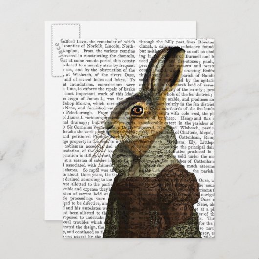 Frau Hare Portrait Postkarte (Vorne/Hinten)