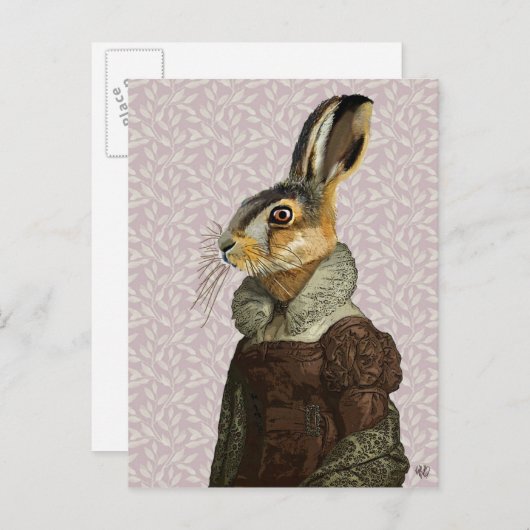 Frau Hare Postkarte (Vorne/Hinten)