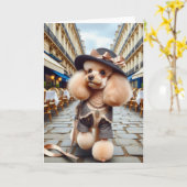 Frau Harris a Poodle in Paris Karte (Gelbe Blume)