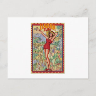 Frau Havanna: Vintage Cubano La Habana Postkarte