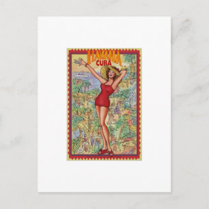Frau Havanna: Vintage Cubano La Habana Postkarte