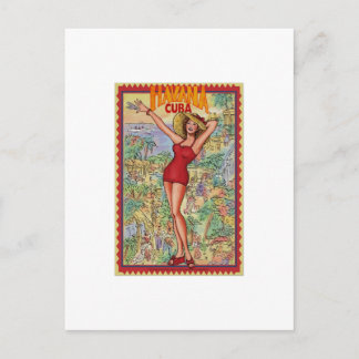 Frau Havanna: Vintage Cubano La Habana Postkarte