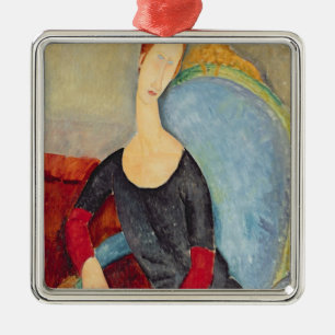 Frau Hebuterne in blauen Chair, 1918 Ornament Aus Metall