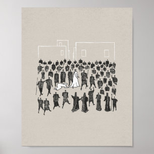 Frau heilt am Rande Jesu’ Kleides Poster