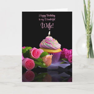 Frau Herzlichen Geburtstag mit rosa Cupcake Karte