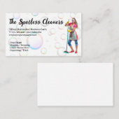 Frau Holding Broom Visitenkarte (Vorne/Hinten)