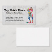 Frau Holding Broom Visitenkarte (Vorne/Hinten)