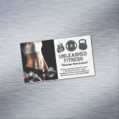 Frau Holding Dumbells | Gym Equipment Icons Magnetische Visitenkarte (Beispiel)