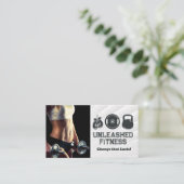 Frau Holding Dumbells | Gym Equipment Icons Visitenkarte (Stehend Vorderseite)