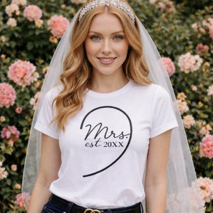 Frau Honeymoon Hochzeit Gerade Geheiratet T-Shirt