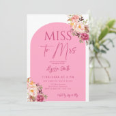 Frau Hot Pink Floral Brautparty Einladung (Stehend Vorderseite)