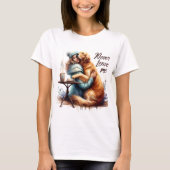 Frau Hugging Dog T-Shirt (Vorderseite)