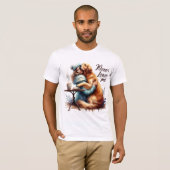 Frau Hugging Dog T-Shirt (Vorne ganz)