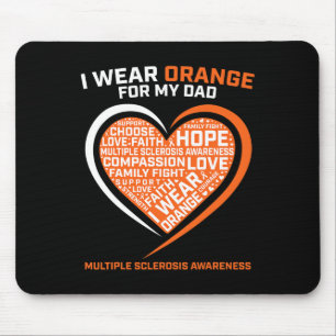 Frau I Wear Orange für meinen Vater Multiple Skler Mousepad