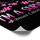 Frau Ich bin eine Überlebende Brustkrebs Bewusstse Poster (Ecke)