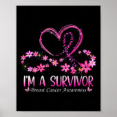 Frau Ich bin eine Überlebende Brustkrebs Bewusstse Poster (Vorne)
