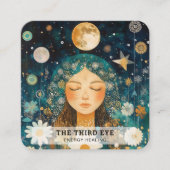 Frau Illustration Energie Heiler Reiki Spirituell Quadratische Visitenkarte (Vorderseite)