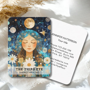 Frau Illustration Energie Heiler Reiki Spirituell Visitenkarte