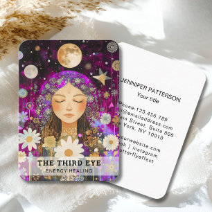 Frau Illustration Energie Heiler Reiki Spirituell Visitenkarte