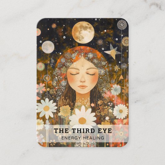 Frau Illustration Energie Heiler Reiki Spirituell Visitenkarte (Vorderseite)