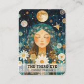 Frau Illustration Energie Heiler Reiki Spirituell Visitenkarte (Vorderseite)