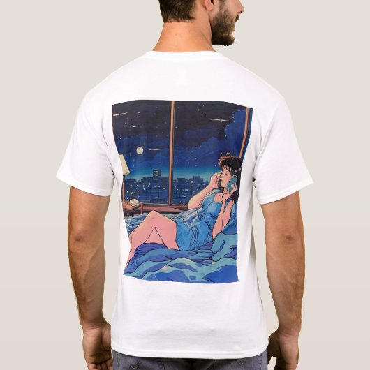 Frau im Bett T-Shirt (Rückseite)