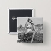 Frau im Bikini Button (Vorne & Hinten)