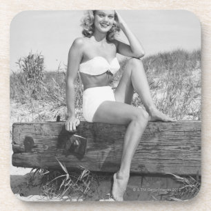 Frau im Bikini Getränkeuntersetzer