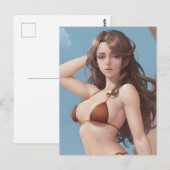Frau im Bikini Postkarte (Vorne/Hinten)