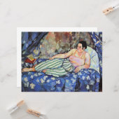 Frau im blauen Schlafzimmer (von Suzanne Valadon) Karte (Vorderseite/Rückseite Beispiel)