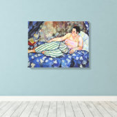 Frau im blauen Schlafzimmer (von Suzanne Valadon) Leinwanddruck (Insitu (Holzboden))