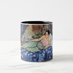 Frau im blauen Schlafzimmer (von Suzanne Valadon) Zweifarbige Tasse
