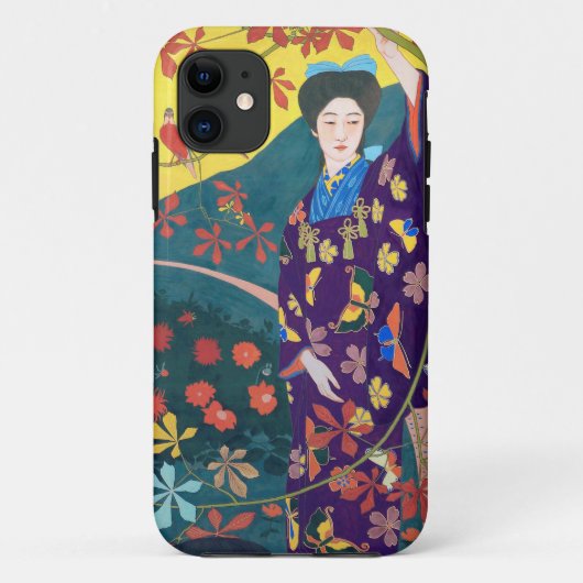 Frau im Blumengarten, Goyō Hashiguchi Case-Mate iPhone Hülle (Rückseite)