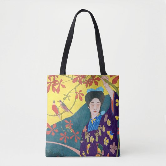 Frau im Blumengarten, Goyō Hashiguchi Tasche (Vorderseite)