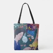 Frau im Blumengarten, Goyō Hashiguchi Tasche (Rückseite)