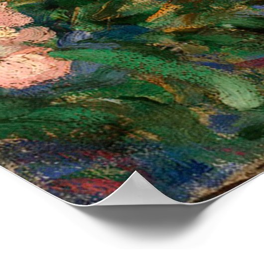 Frau im Blumengarten Poster (Ecke)