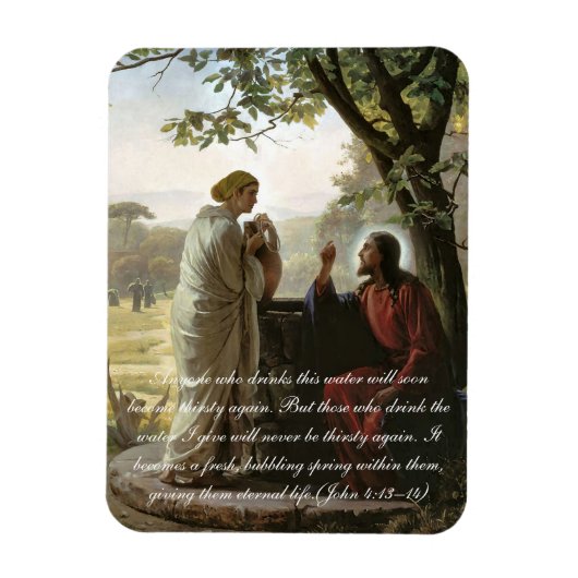 Frau im Brunnen, religiös Magnet (Vertikal)