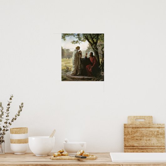 Frau im Brunnen, religiös Poster (Küche)