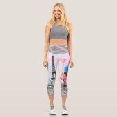 Frau im Eiffelturm von Paris Capri Leggings (Vorderseite)