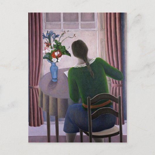 Frau im Fenster 1998 Postkarte (Vorderseite)