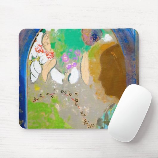 Frau im Fenster, Redon Mousepad (Mit Mouse)