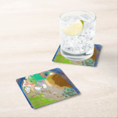 Frau im Fenster, Redon Rechteckiger Pappuntersetzer (Vor Ort)