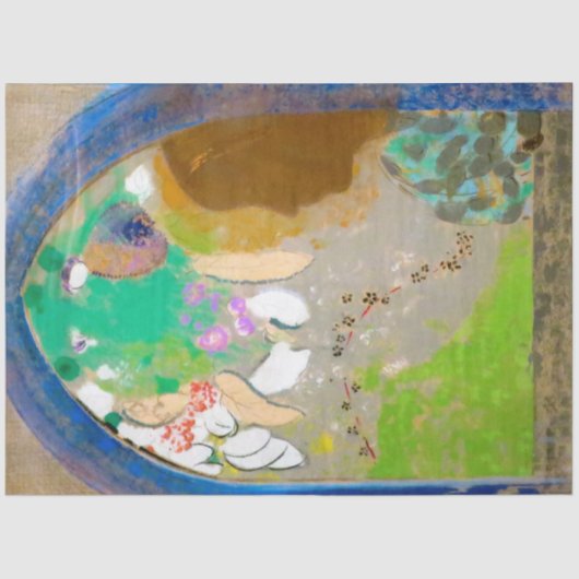 Frau im Fenster, Redon Seidenpapier (Vorderseite)