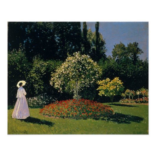 Frau im Garten - Claude Monet Poster (Vorderseite)