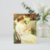 Frau im Garten lesen von Mary Cassatt Postcard Postkarte (Stehend Vorderseite)