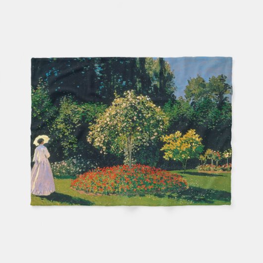 Frau im Garten, Monet Fleecedecke (Vorderseite (Horizontal))