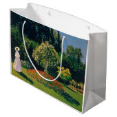 Frau im Garten, Monet Große Geschenktüte (Rückseite Schrägansicht)