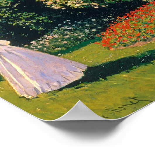 Frau im Garten, Monet Poster (Ecke)