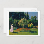 Frau im Garten, Monet Postkarte (Vorne/Hinten)